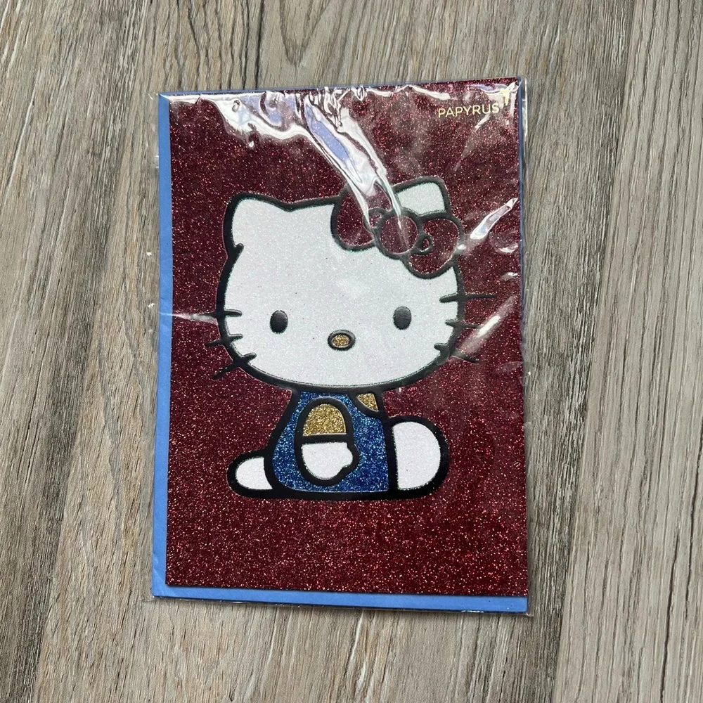 NWT Papryrus Hello Kitty glitter card